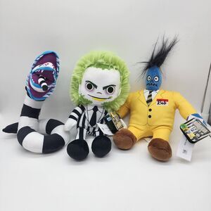 Beetlejuice Stuffed Animal Set - Black, White, Yellow, Green